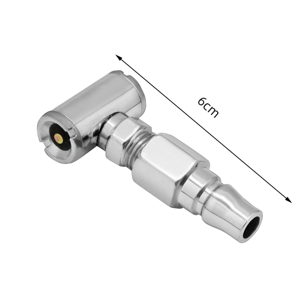 หัวเติมลมสั้น 2 ทาง สีเงิน วัสดุอลูมิเนียม [ขายปลีก/ส่ง ราคาถูก]