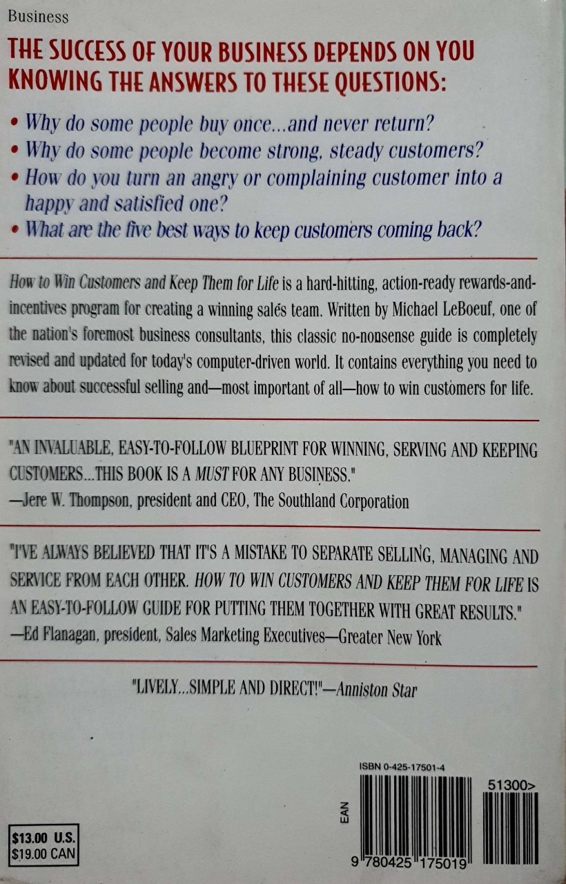 HOW TO WIN CUSTOMERS & KEEP THEM FOR LIFE : Michael LeBoeuf