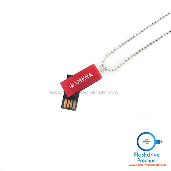 แฟลชไดร์ฟมินิ พร้อมสร้อย (Mini Metal USB Flash Drive)