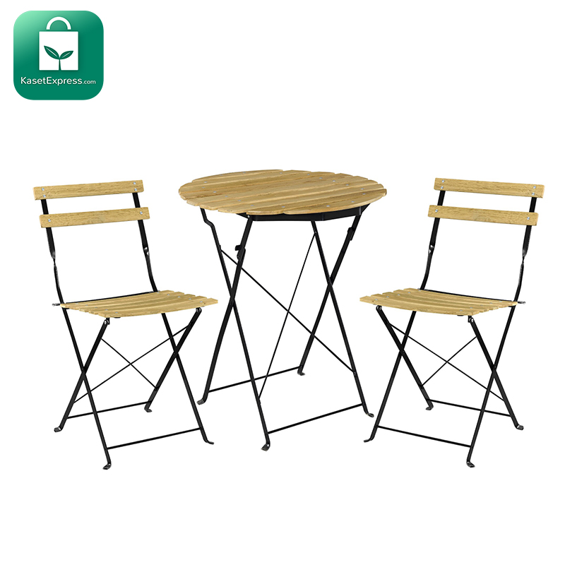 ชุดโต๊ะในสวน 2 ที่นั่ง ผลิตจากไม้จริง - ชุดโต๊ะสนาม โต๊ะสนามหญ้า เฟอร์นิเจอร์โต๊ะนั่งเล่น โต๊ะนั่งเล่นในสวน