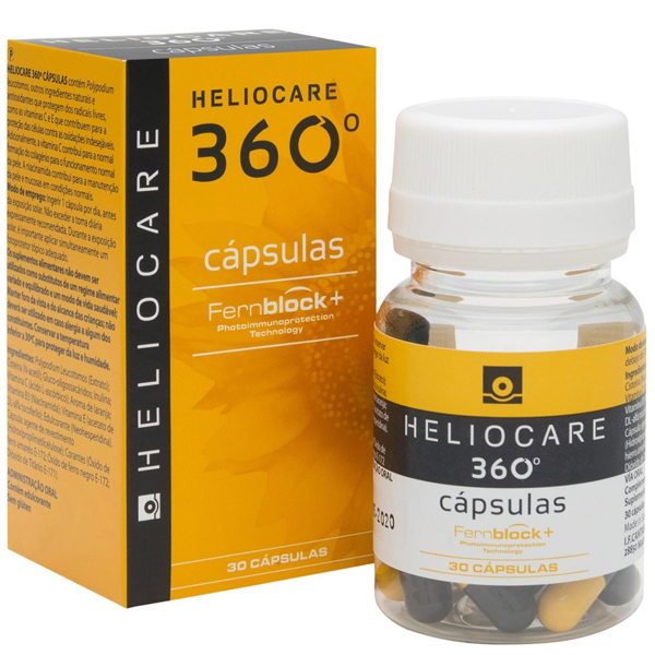 Heliocare 360 Oral Capsules วิตามินกันแดด ลดฝ้ากระ ปกป้องทุกรังสี UVA UVB แสงสีฟ้ามือถือ (New Package)