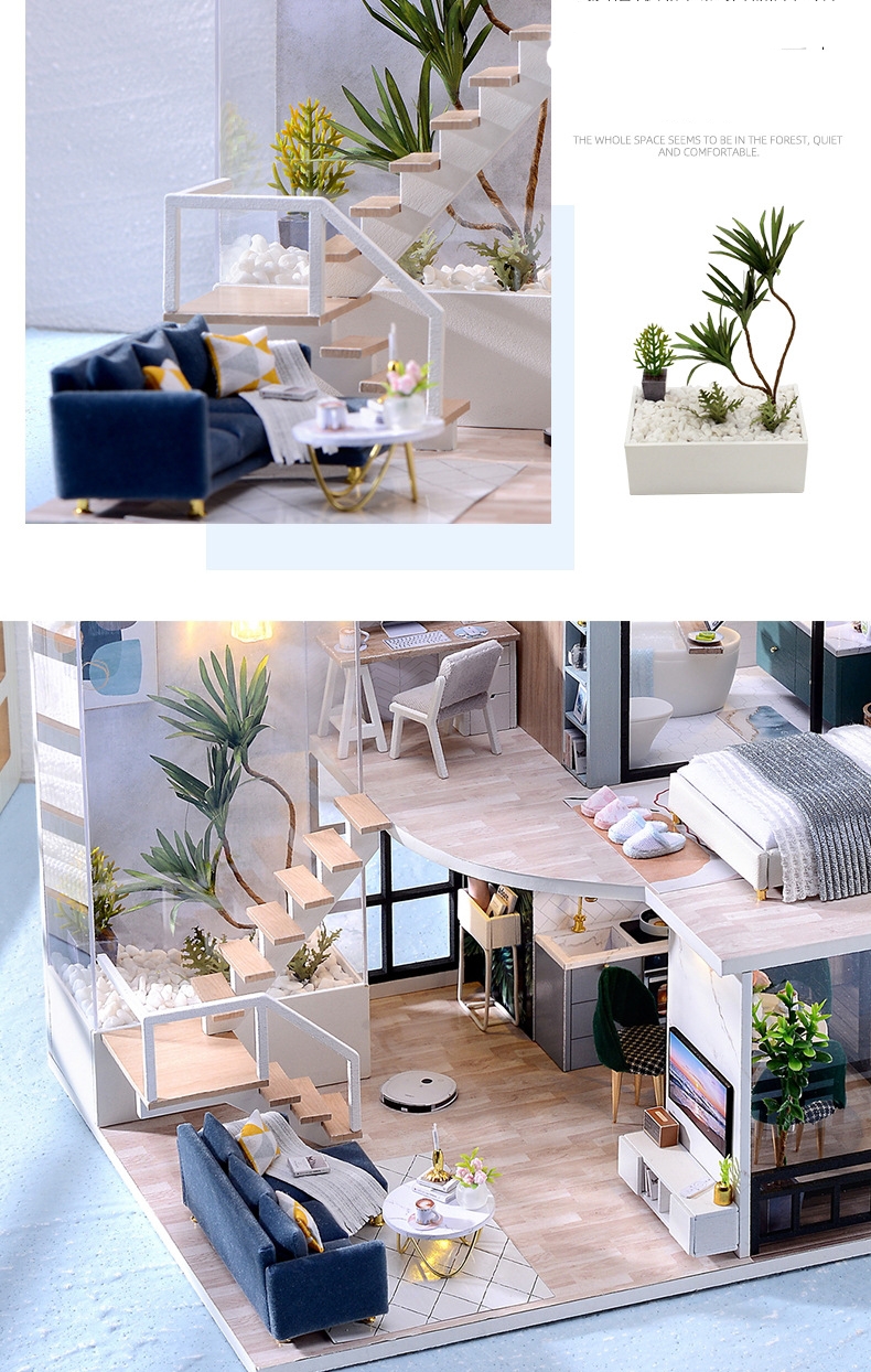 บ้านจำลองโมเดิร์น หากเปิดไฟยิ่งเพิ่มความหรูหราเหมาะสำหรับนักสะสมและนักประดิษฐ์บ้านจำลองโดยเฉพาะ