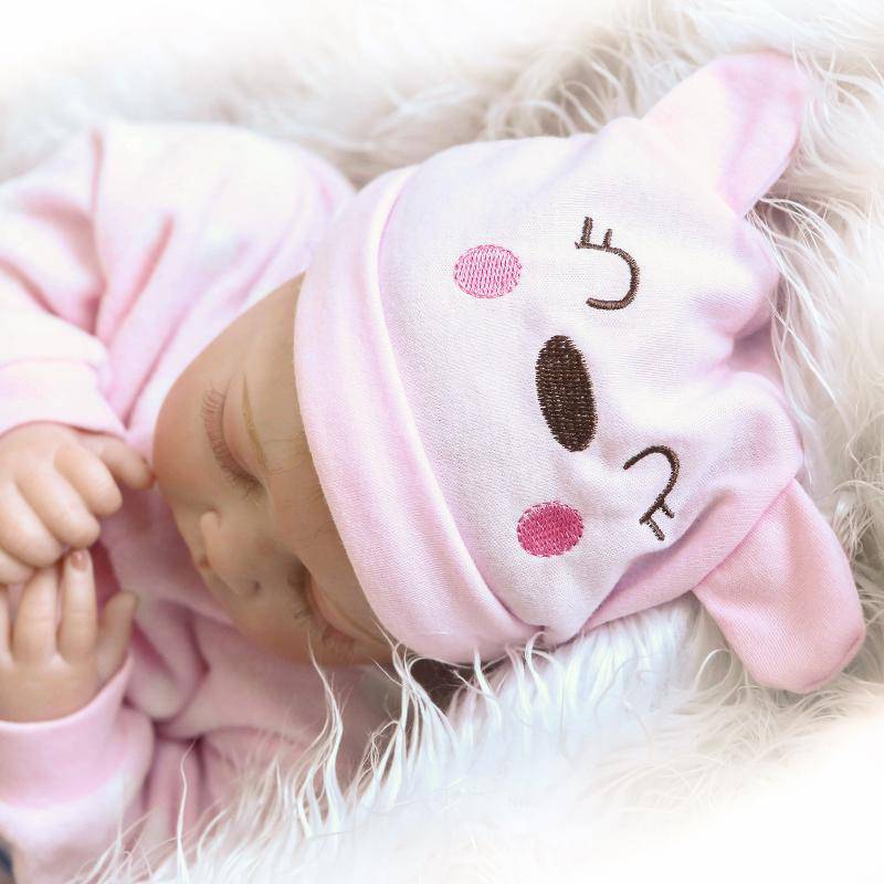 ตุ๊กตาเด็กทารกจำลองเสมือนจริงน้อง pink rabbit white dot งานแท้เสมือนทารกจริงREBORN DOLL NPK BRAND