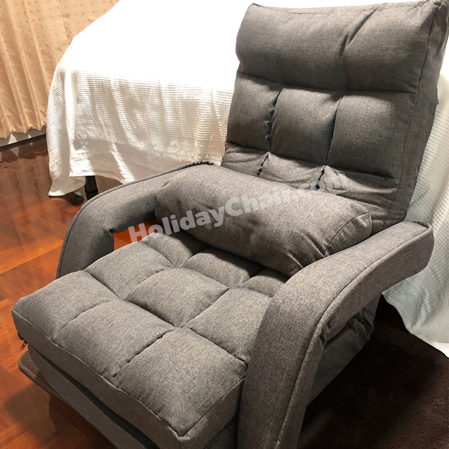 โซฟาญี่ปุ่น มีที่วางแขน พร้อมหมอน โซฟาพับ โซฟาเบด เก้าอี้ญี่ปุ่น เก้าอี้นั่งพื้น โซฟาปรับนอน โซฟานั่งพื้น รุ่น HC-056 (สีเทา)