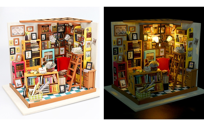 โมเดลห้องหนังสือจำลองสำหรับนักประดิษฐ์DIY HOUSE MINI รุ่น Model Book