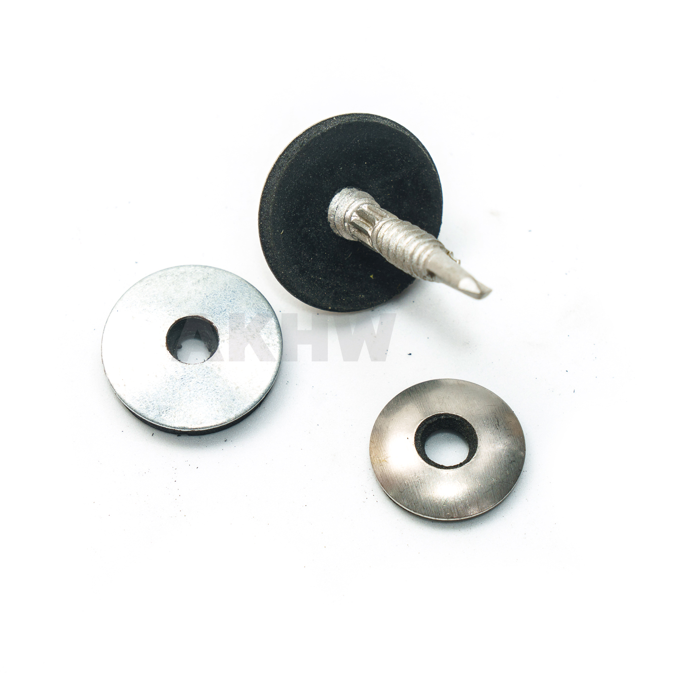 แหวนรองหลังคา แหวนยางรองสกรูสแตนเลส/สังกะสี (หมวกกระเบื้อง) ป้องกันการรั่วซึมของหลังคา(ถุงละ 100ตัว) [ขายส่ง]