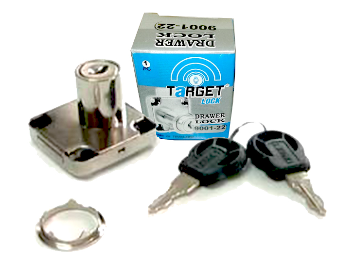 กุญแจลิ้นชัก/No.CL9001-22/แป้นลอย/3/4"x23มม./Target