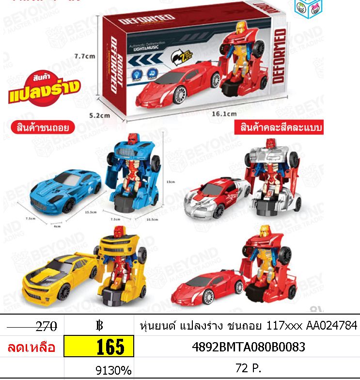 หุ่นยนต์ แปลงร่าง ชนถอย 117xxx AA024784