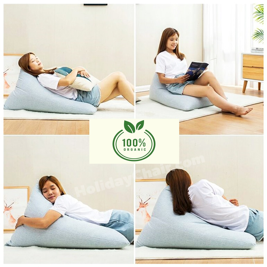 เบาะนั่งเม็ดโฟม ทรงสามเหลี่ยม เก้าอี้เม็ดโฟม bean bag บีนแบค เบาะเม็ดโฟม เก้าอี้นั่งเล่น บีนแบ็ก ถอดปลอกซักได้ เติมเม็ดโฟมเพิ่มได้ HC-063