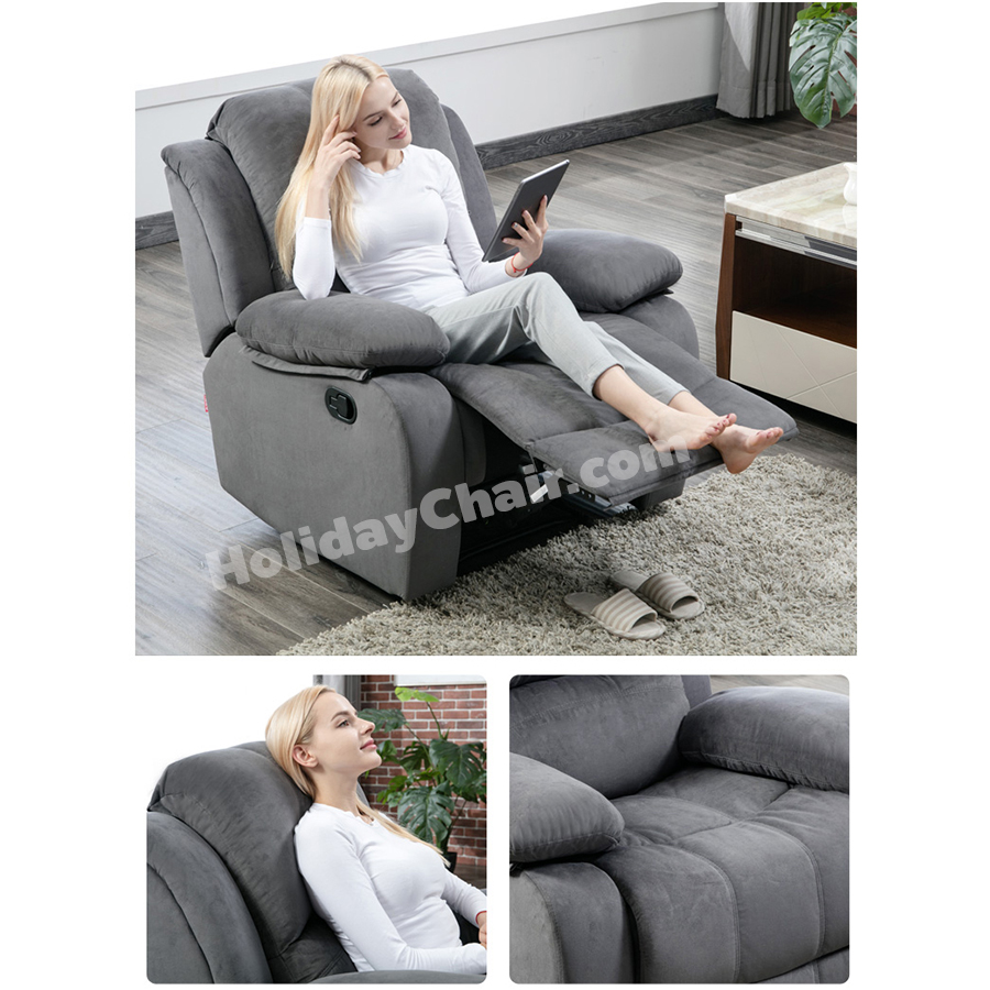 เก้าอี้โซฟา โซฟาผ้า โซฟาปรับนอน เก้าอี้ปรับระดับ โซฟาเดี่ยว เก้าอี้เอนหลัง เก้าอี้ปรับเอนนอน เก้าอี้เอนนอน โซฟาพักผ่อน โซฟานุ่มๆ รุ่น HC-047 (สีเทา)