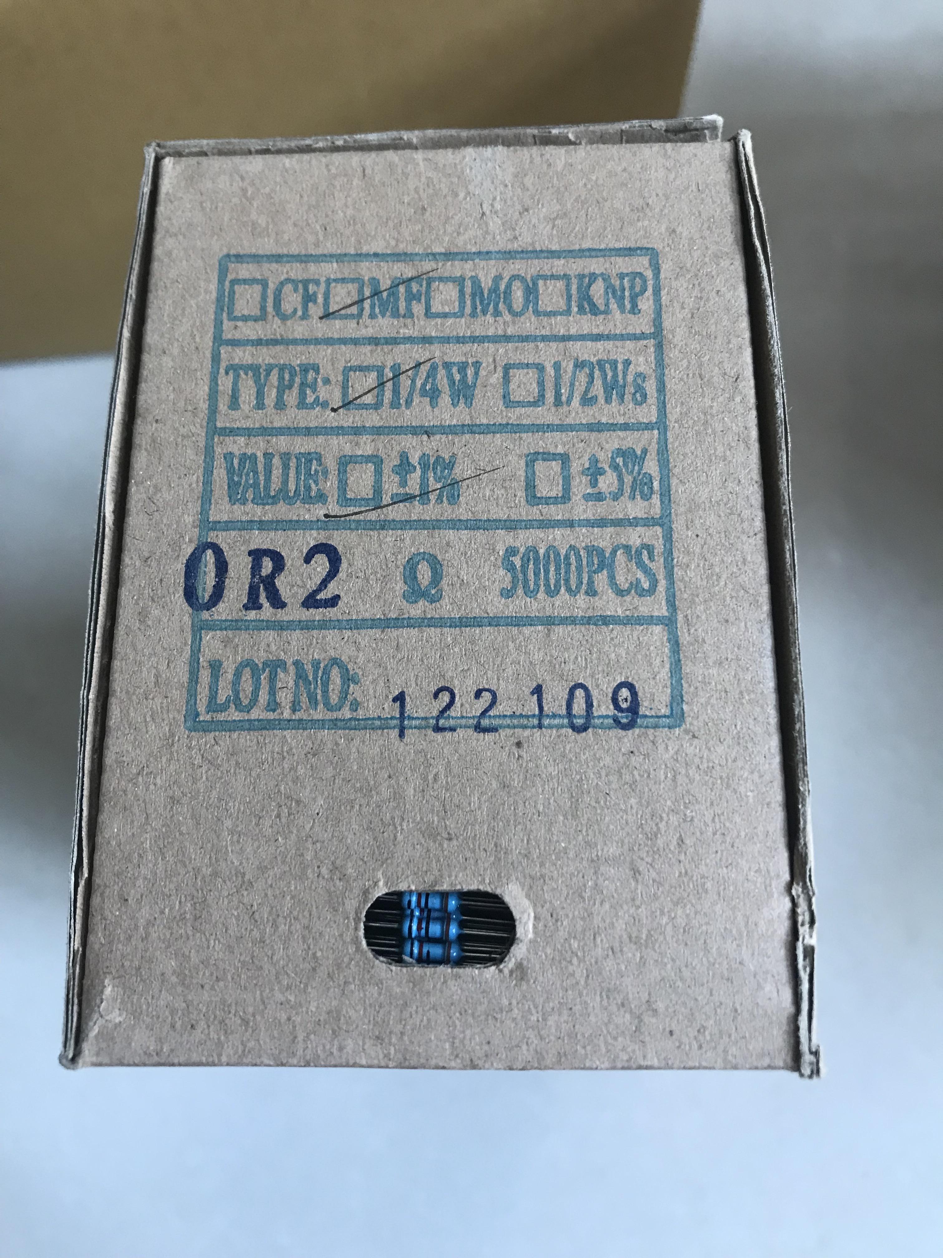 0.2R 1/4W 金属膜Metal Film 1% (1ชุดมี100ตัว)