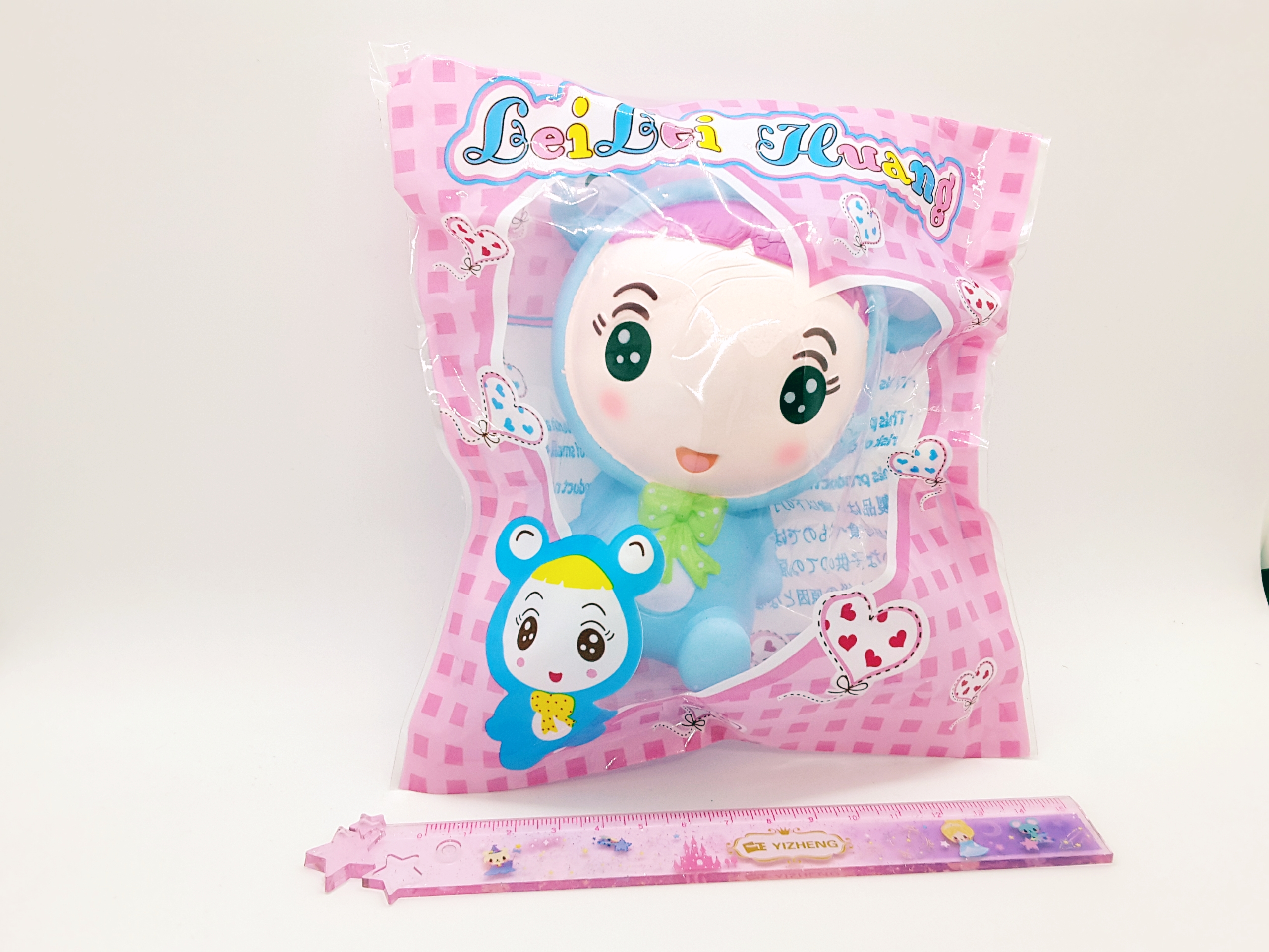 สกุชชี่กบน้อยแบรนด์เล่ยเล่ย squishy lei lei สีฟ้าสำหรับนักสะสมตุ๊กตา