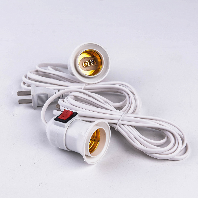 ชุดสายไฟพร้อมขั้วไฟเกลียว E27 มีสวิทช์ปิดเปิด ความยาว 5 เมตร [ขายส่ง ราคาถูก]