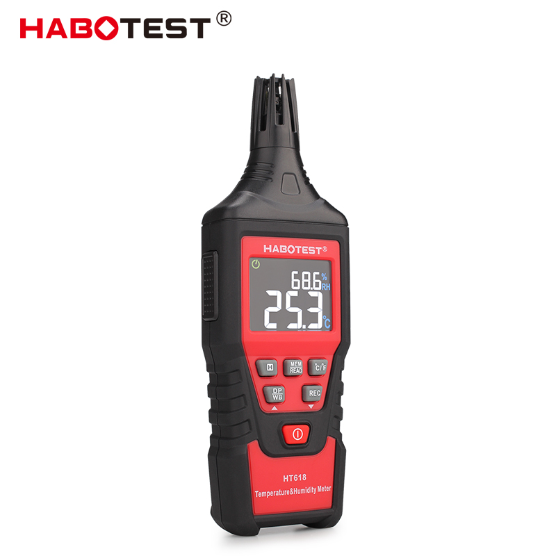 HT618 Digital Thermo Hygrometer , Temperature Humidity Meter With LCD Display
