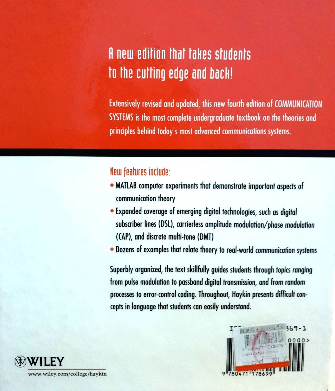 COMMUNICATION SYSTEM 4th Edition : Simon Haykin