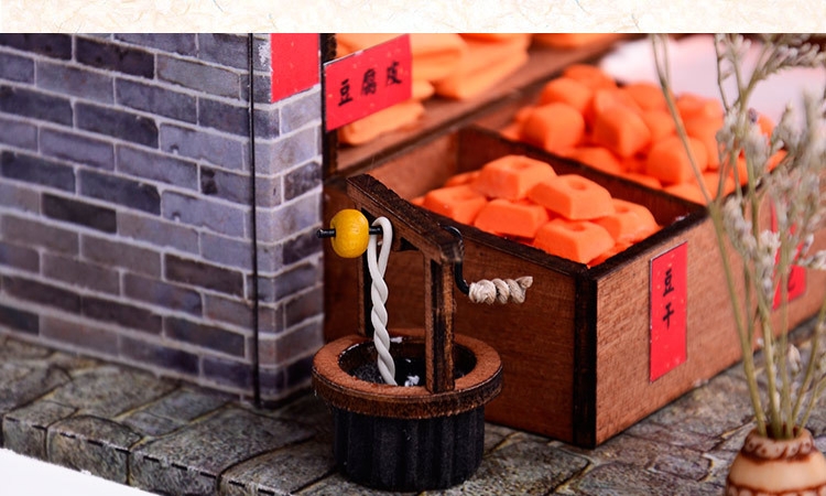 โมเดลจำลองร้านขายขนมญี่ปุ่นจิ๋วสไตล์โบราณเหมาะสำหรับประดิษฐ์เพื่อเป็นของขวัญ ของสะสม ร้านค้าอนุรักษ์ความเป็นสไตล์จีน