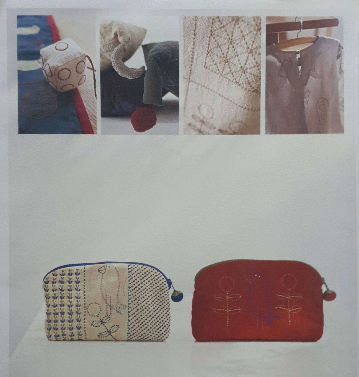 Sashiko งานปักผ้าแบบญี่ปุ่นบนเครื่องใช้ในชีวิตประจำวัน +แพตเทิร์น