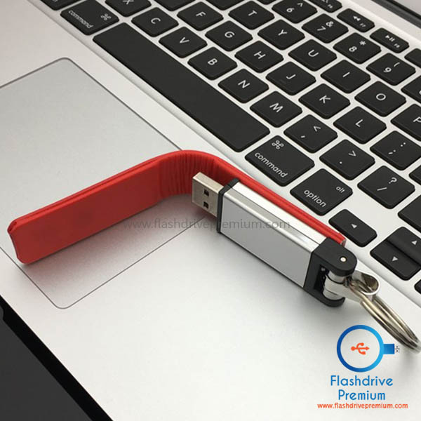 แฟลชไดร์ฟหนัง พวงกุญแจ V.2 (Leather Flash Drive)