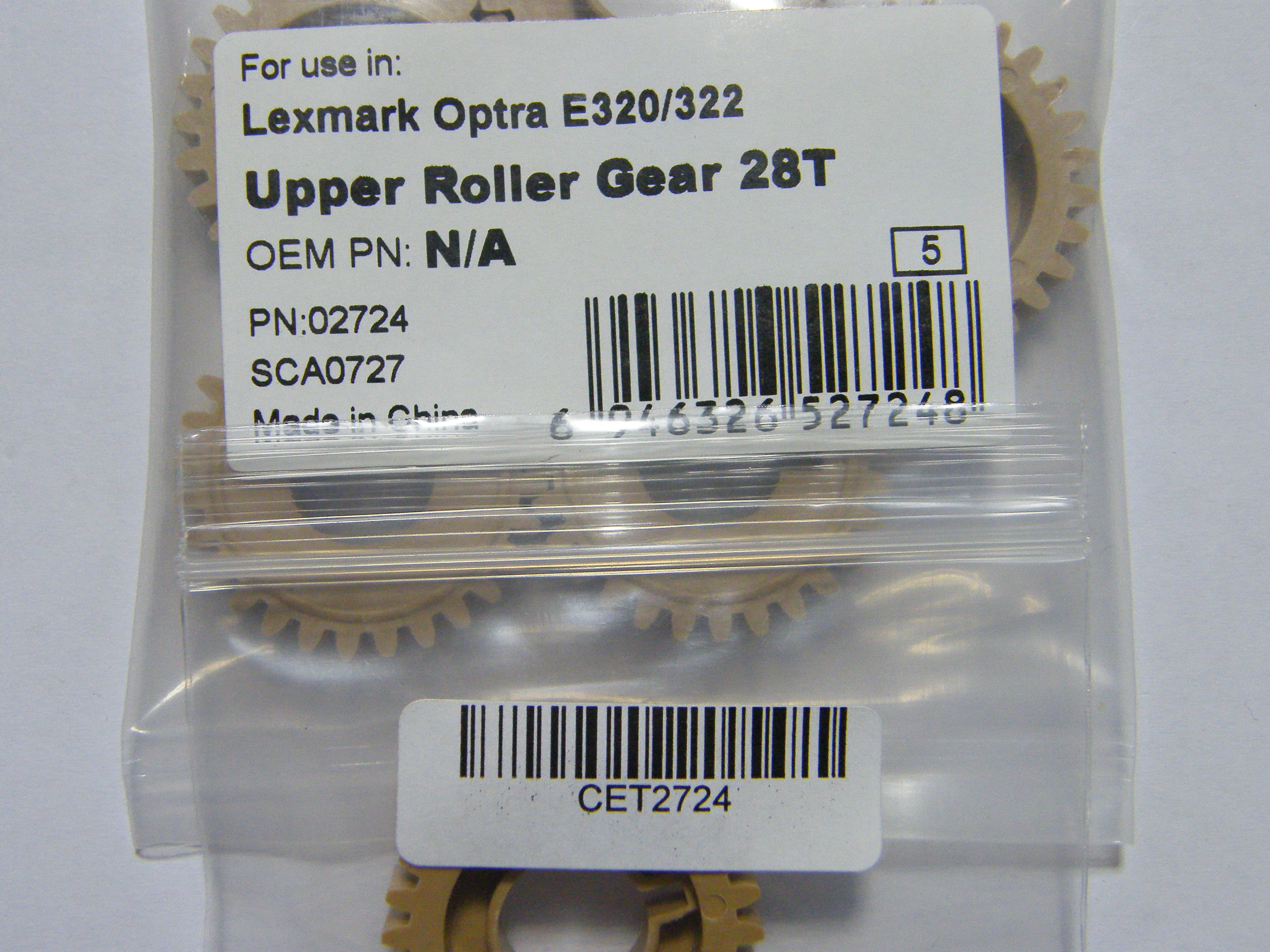 LEXMARK CET2724 FUSER UPPER ROLLER GEAR 28T FOR LEXMARK OPTRA E320/322/220/321/323/4500/IBM InfoPrint 1116 500 กรัม