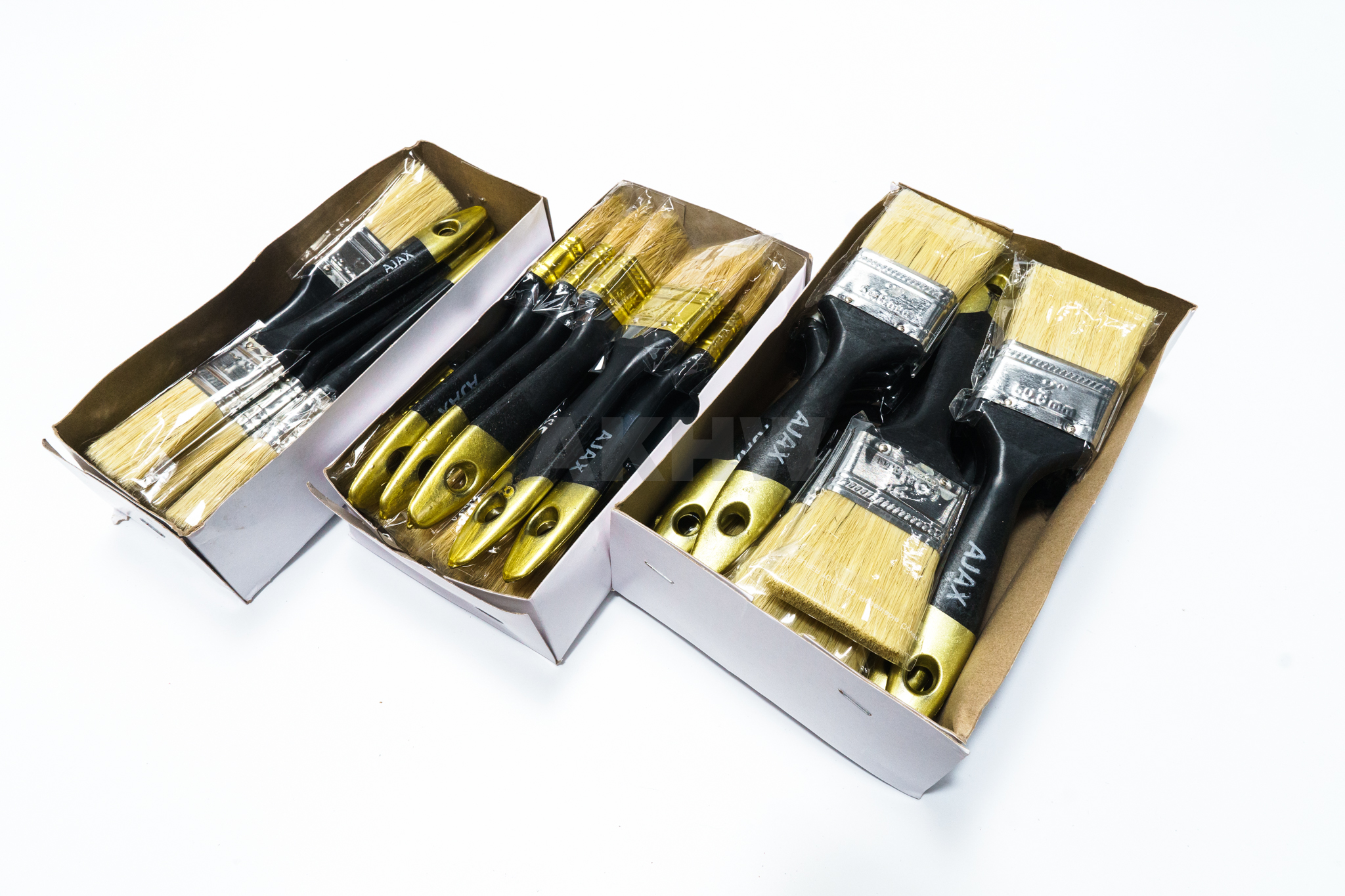 แปรงทาสี AJAX ขนขาว ด้ามไม้ สำหรับทาสีทาบ้าน สีน้ำมัน สีทาไม้ [ขายส่ง]