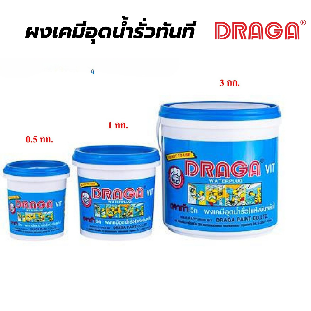 ผงเคมีอุดน้ำรั่วทันที ดราก้า DRAGA [สินค้าสั่งโรงงาน ขายยกลัง]