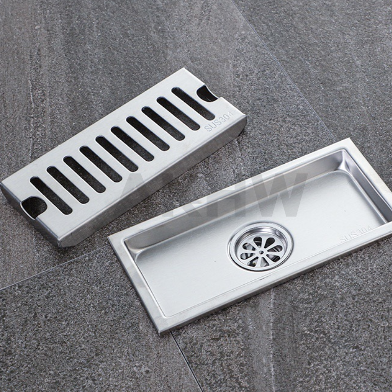 ตะแกรงน้ำทิ้งแบบยาว ลายเซาะร่อง KingsMan วัสดุสแตนเลสแท้ SUS304 ทนทาน ไม่เป็นสนิม [ขายปลีก/ส่ง]