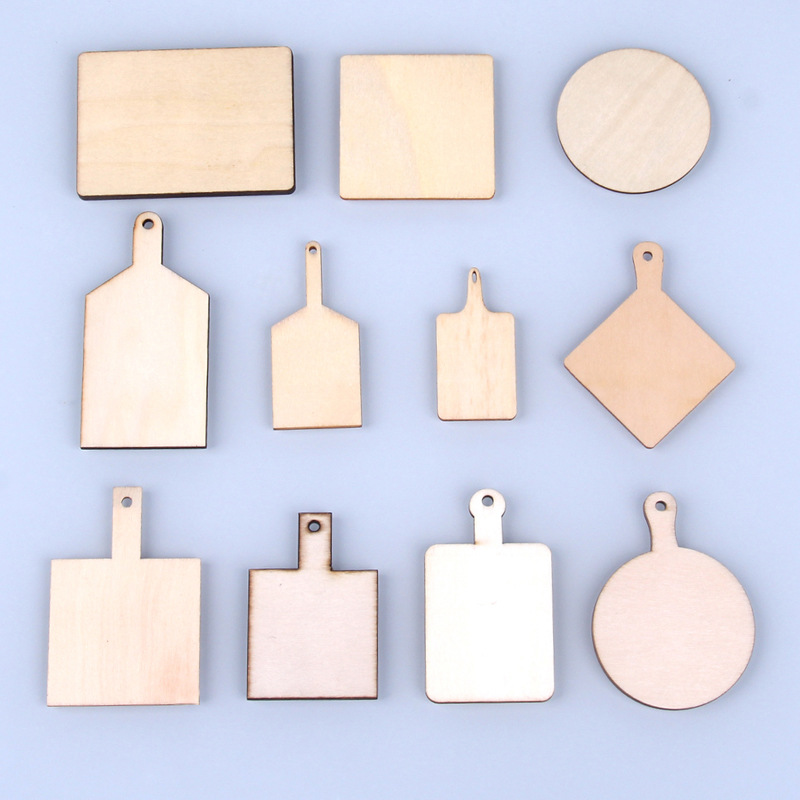 ถาดพิซซ่าฐานเค้กไม้ขนาดเล็ก DIY จำลองอาหารเล่นดินเหนียวเบาพิเศษตกแต่งบ้านตุ๊กตา