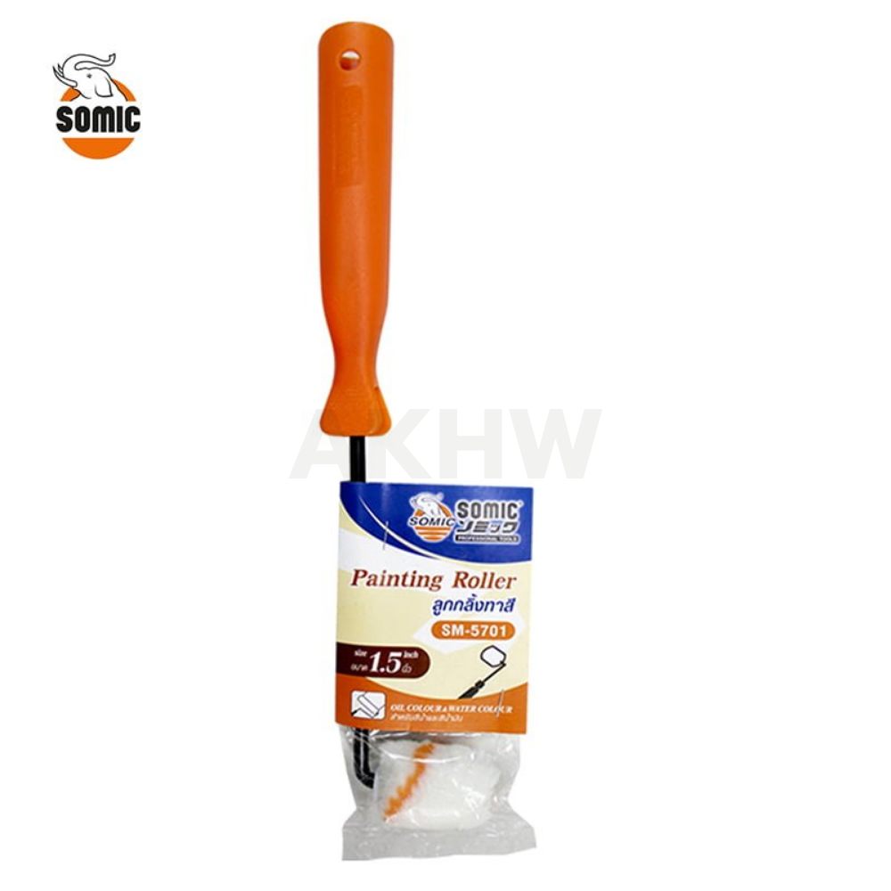 ลูกกลิ้งทาสี 1.5 นิ้ว ทรงกลม โซมิค SOMIC ใช้ได้ทั้งสีน้ำและสีน้ำมัน [สินค้าสั่งโรงงาน ขายยกลัง] (ราคาไม่รวมแวท)