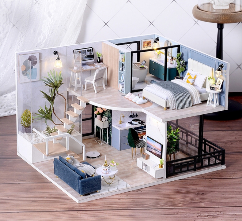 บ้านจำลองโมเดิร์น หากเปิดไฟยิ่งเพิ่มความหรูหราเหมาะสำหรับนักสะสมและนักประดิษฐ์บ้านจำลองโดยเฉพาะ