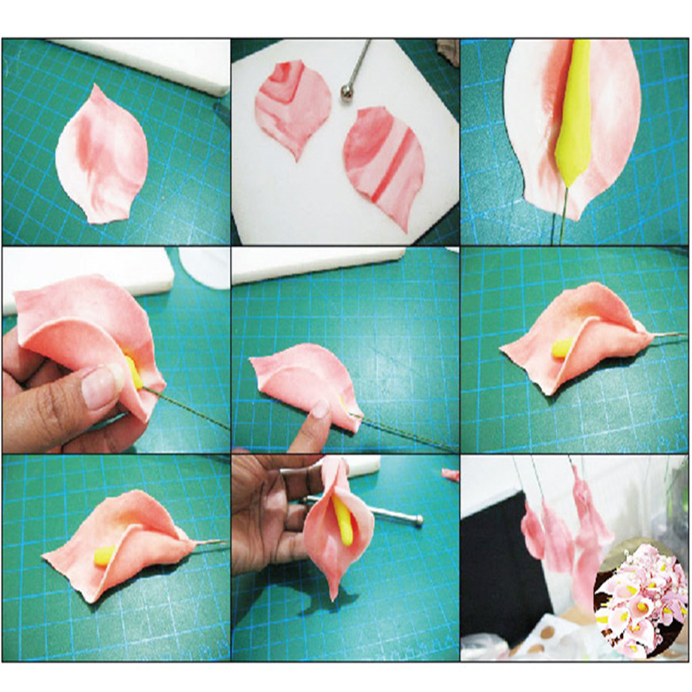 แม่พิมพ์สแตนเลสเหมาะสำหรับพิมพ์ดอกไม้ประดิษฐ์จากดินไทยดินญี่ปุ่น ชุด Calla Lily Petal Mold A365ดอกไม้แม่พิมพ์ตัดcalla lilyเค๊กเบเกอรี่เครื่องมือ