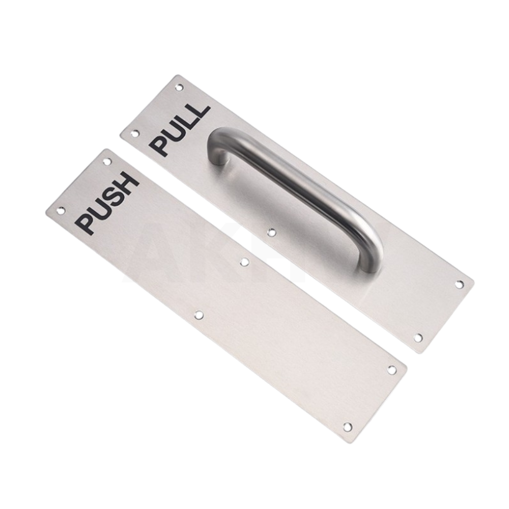 แผ่นเพลทสำหรับผลักประตู(PUSH)/ดึงประตู(PULL) สแตนเลส SUS304 KingsMan [ขายปลีก/ส่ง ราคาถูก]