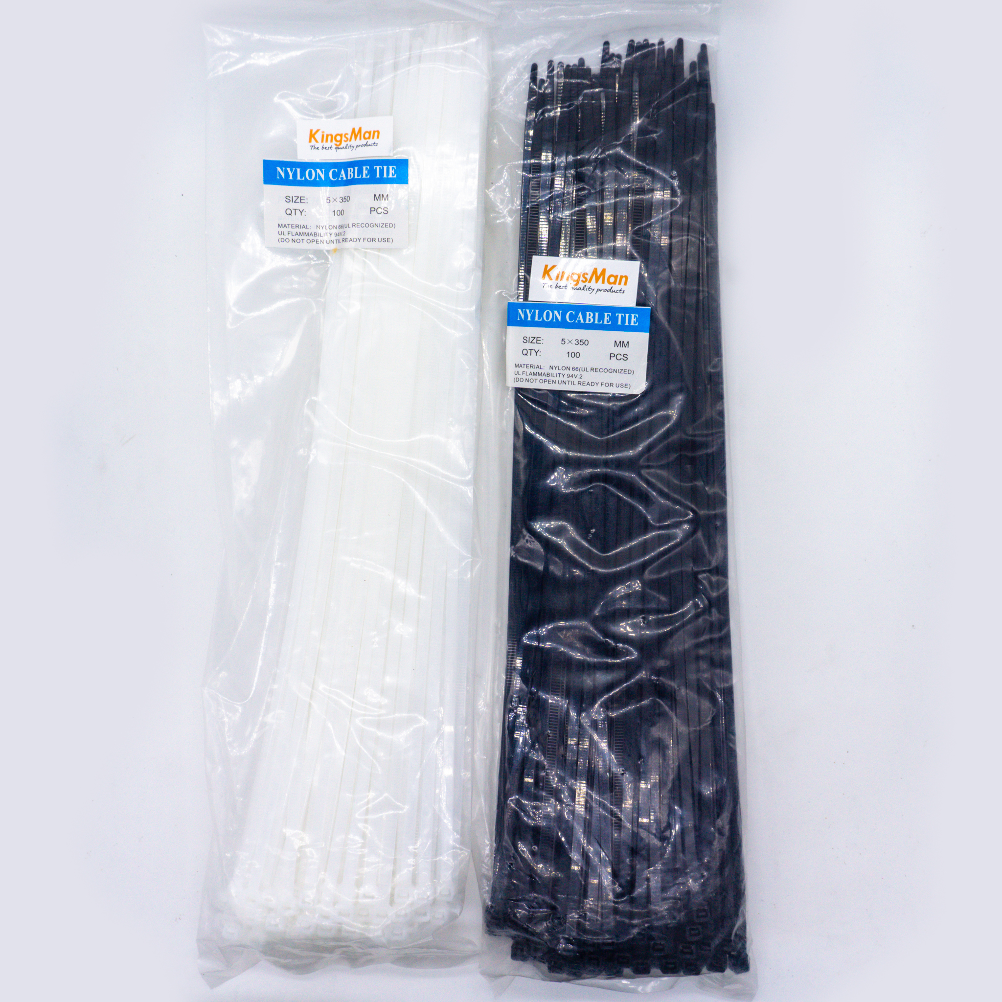 สายรัดเคเบิ้ลไทร์ KingsMan ที่รัดสายไฟ (Nylon Cable Ties) 100 ชิ้น/ถุง