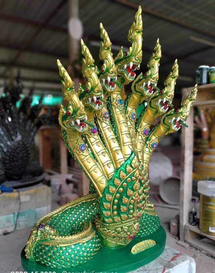 พญานาค 7 เศียร สีเขียว รุ่นรวยทรัพย์