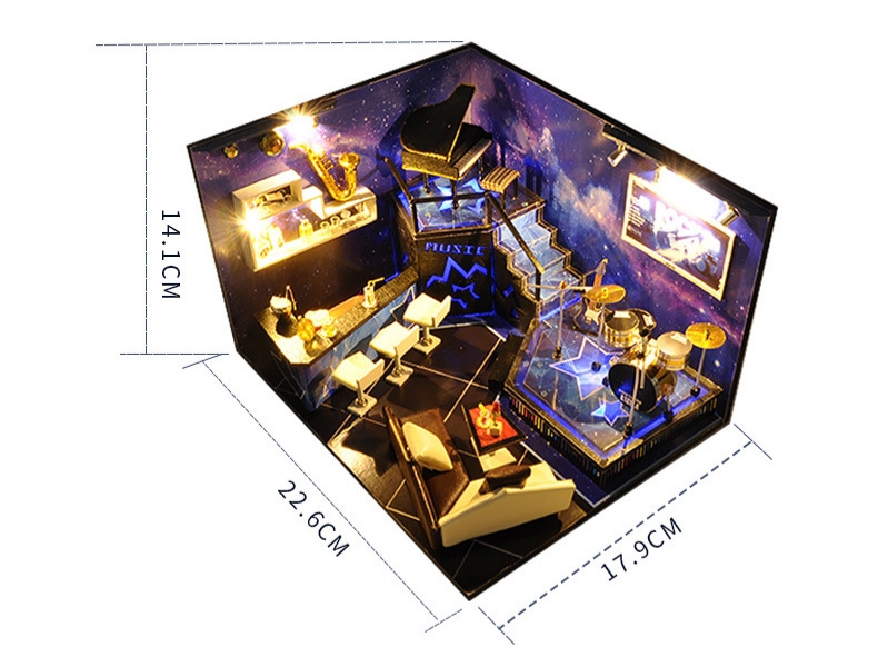 โมเดลคอนเสริต์จำลองห้องดนตรีจำลองสำหรับนักสะสมและรักการประดิษฐ์ TW3 star fantasy night building model