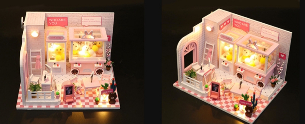 โมเดลจำลองร้านคีบตุ๊กตา หยอดเหรียญ สไตล์ญี่ปุ่น เหมาะสำหรับนักประดิษฐ์และนักสะสมโมเดลโดยเฉพาะ