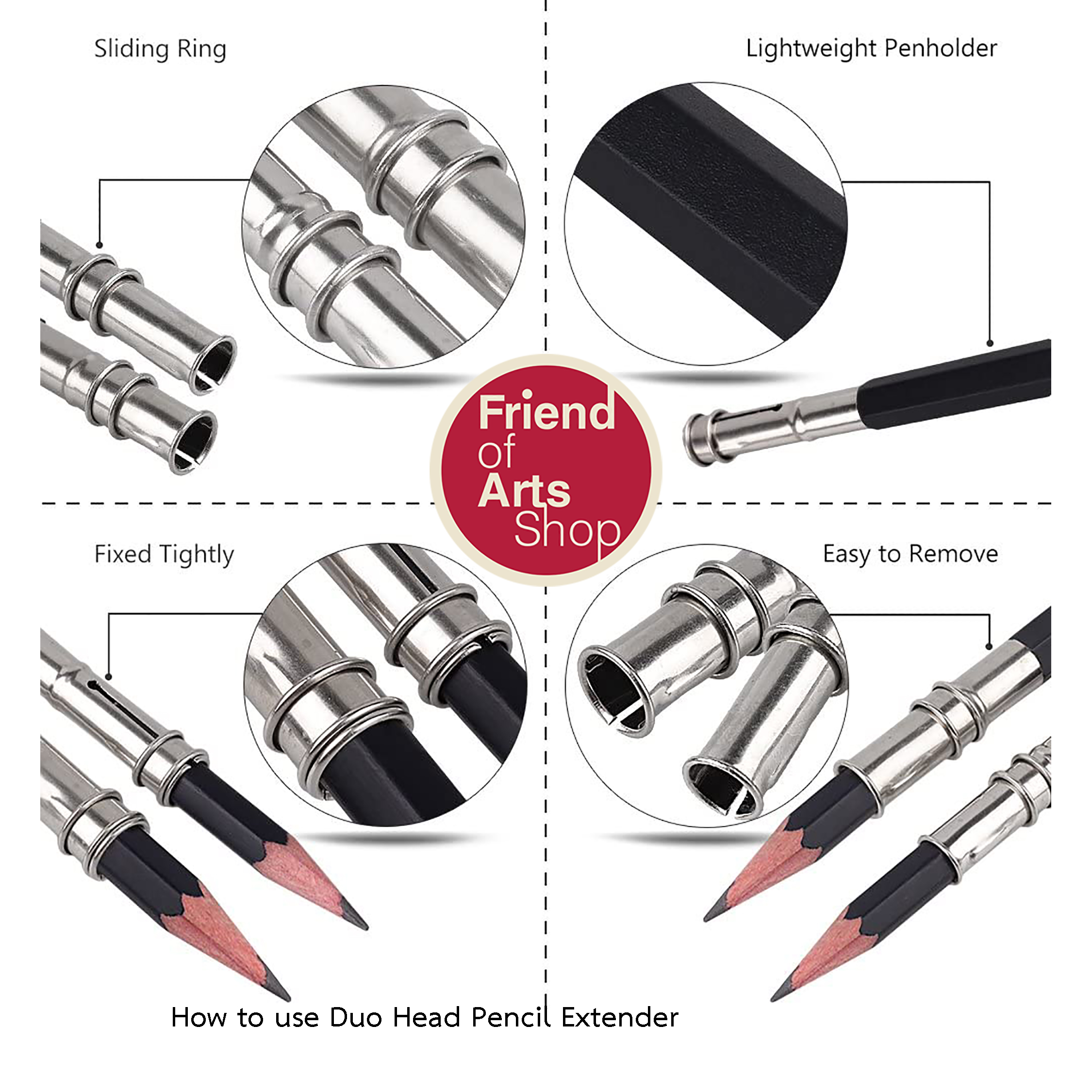 ด้ามต่อดินสอ2หัว ขายแพคละ2ด้าม Duo Head Pencil Extender (2/Pack)