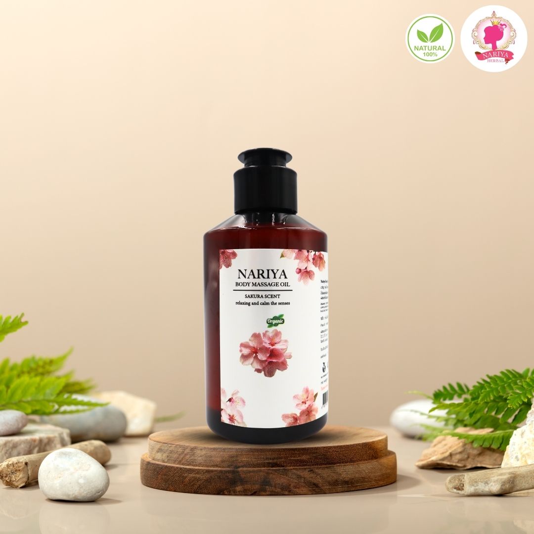 (ขนาดพกพา) น้ำมันนวดอโรม่า Body Massage Oil กลิ่นซากุระ ขนาด 150 มิลลิลิตร น้ำมันนวด นวดผ่อนคลาย SKU-00080