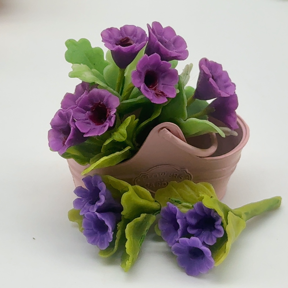 5 pieces Miniature flower (purple)