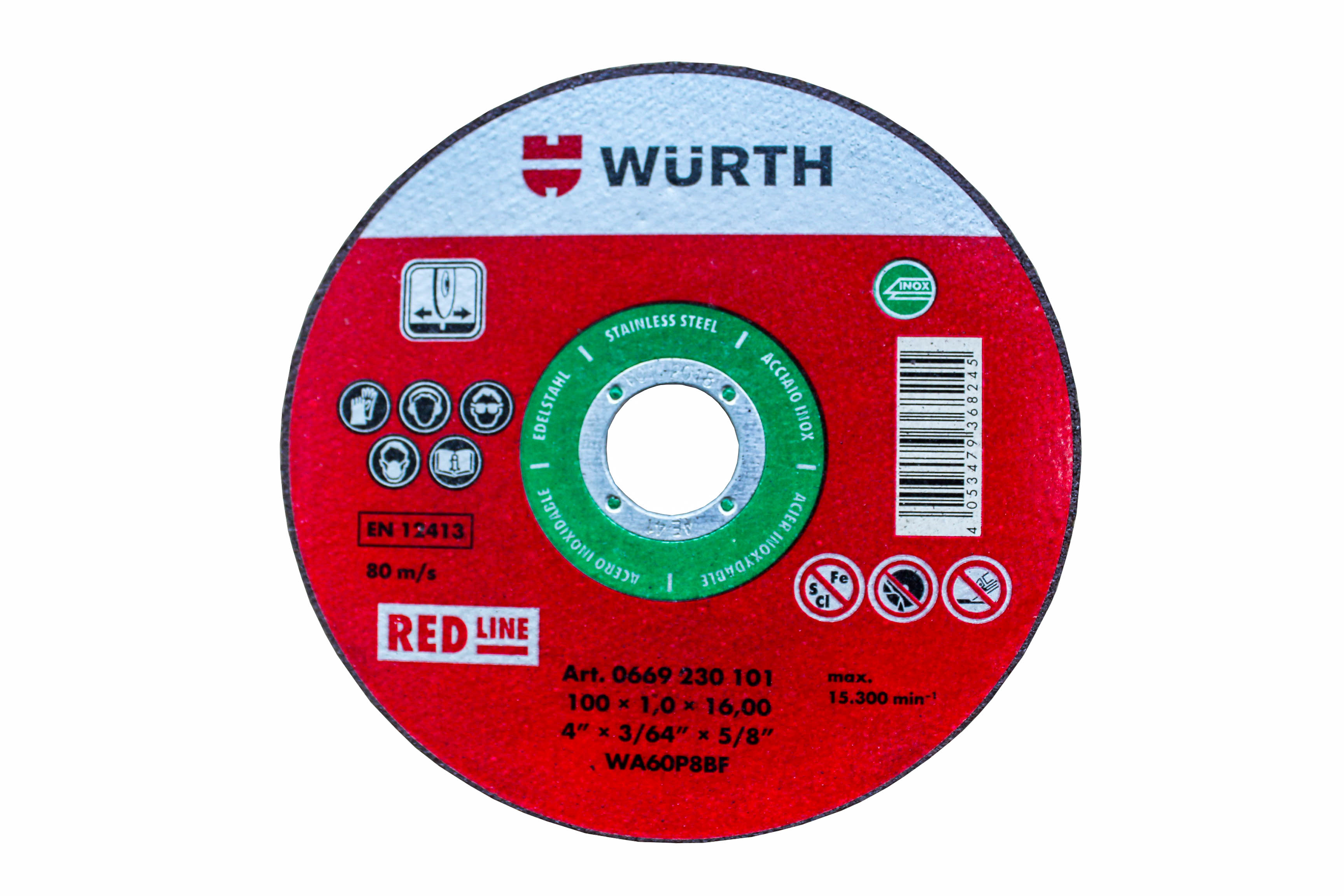 ใบตัดบาง 4 (WURTH) 100x1x16