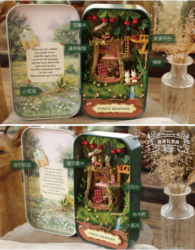 โมเดลบ้านจำลองจิ๋วกล่องเหล็กเหมาะสำหรับนักสะสมโมเดลบ้านจิ๋วและนักประดิษฐ์บ้านโมเดลโดยเฉพาะ