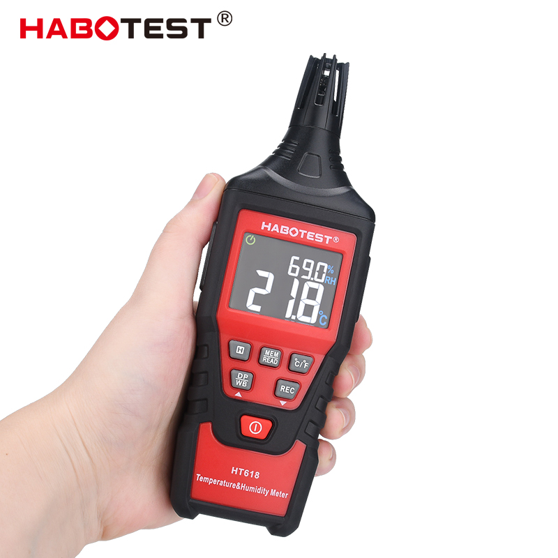 HT618 Digital Thermo Hygrometer , Temperature Humidity Meter With LCD Display