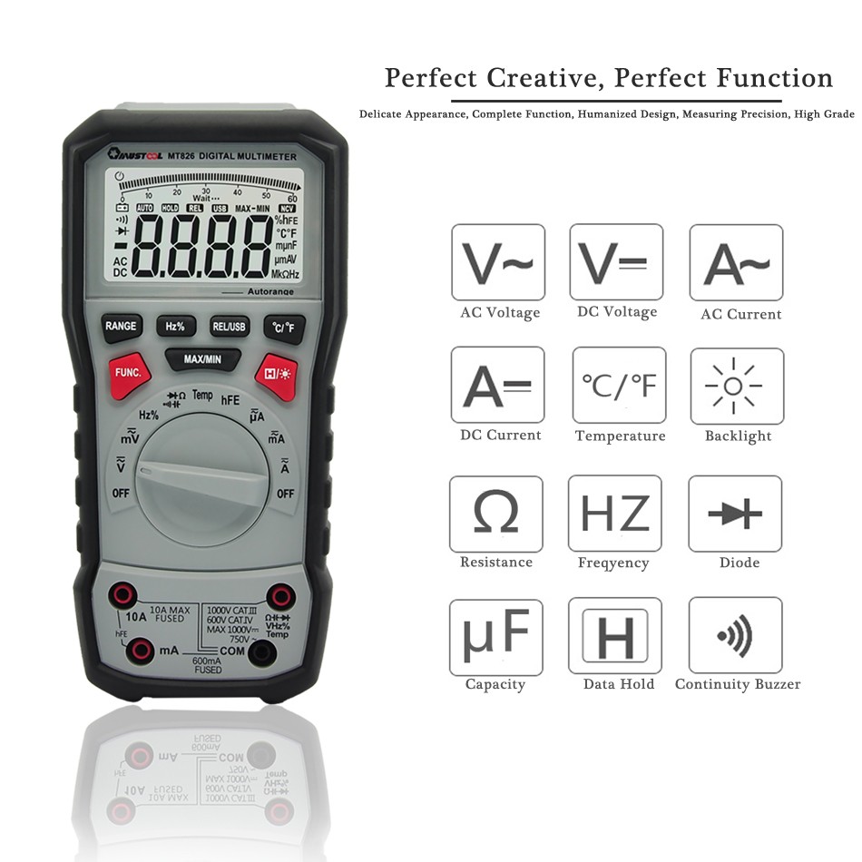 มัลติมิเตอร์ Mustool MT826 True RMS Professional