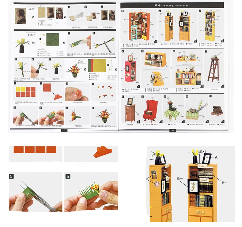 โมเดลห้องหนังสือจำลองสำหรับนักประดิษฐ์DIY HOUSE MINI รุ่น Model Book