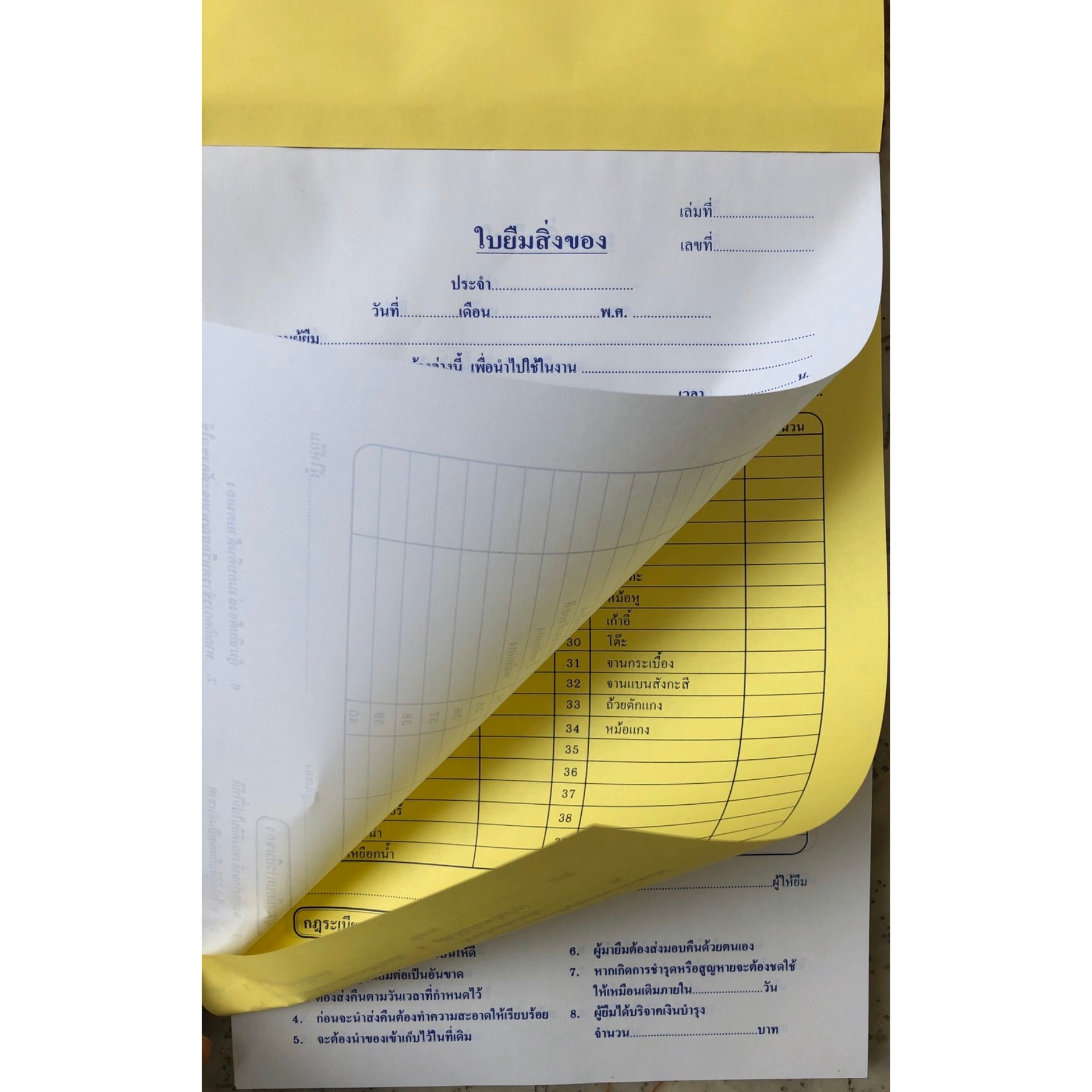 ใบยืมของสิ่งของวัด ( แพ็ค 3 เล่ม ) ( มี 2 COPY / 1 เล่ม มี 50 ชุด รวม 100 แผ่น ) หนังสือธรรมะ บจ.สำนักพิมพ์เลี่ยงเชียง เพียรเพื่อพุทธศาสน์