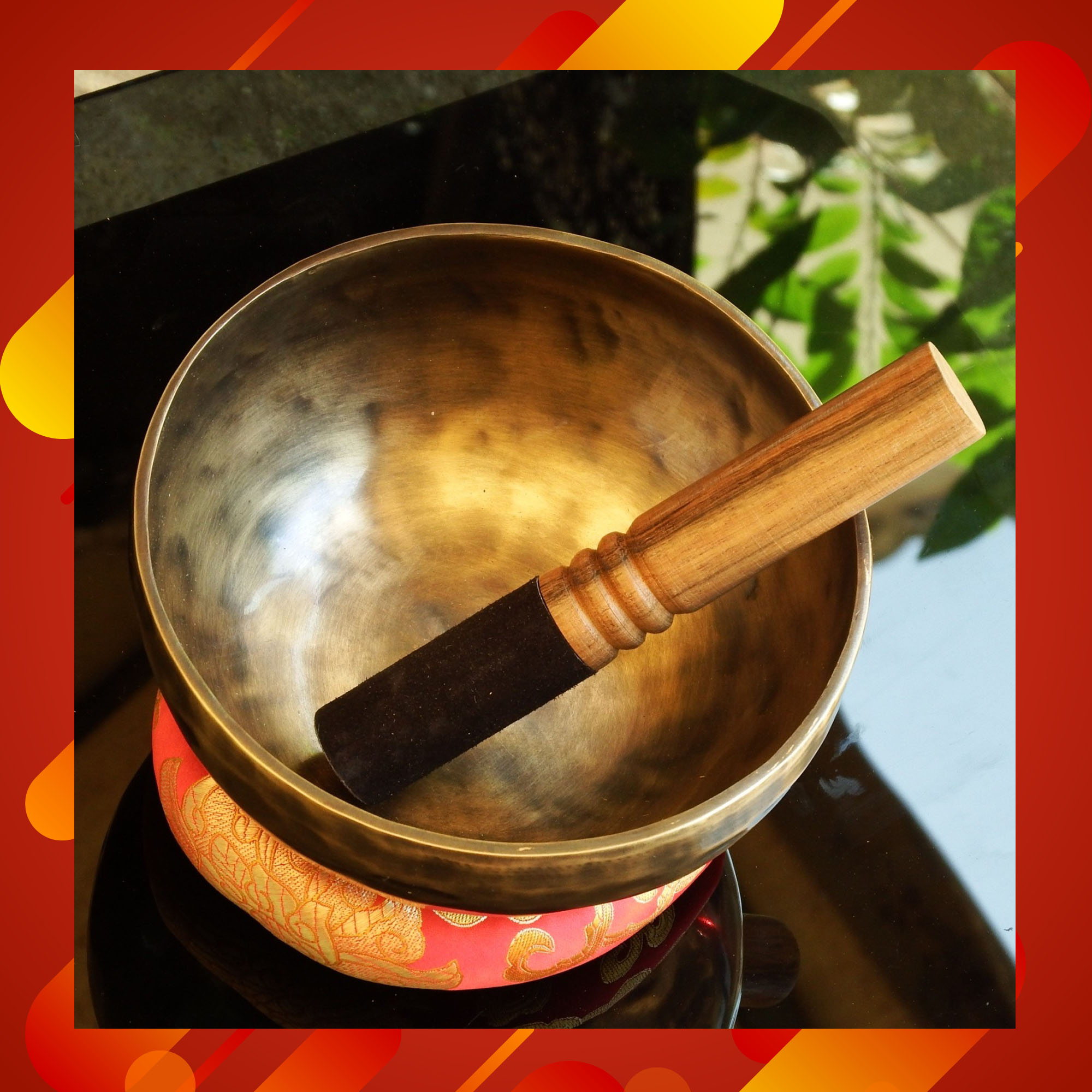 ขันทิเบต(ทองเหลือง)Tibetan Singing Bowl งานทำมือโดยช่างฝีมือชาวเนปาล ขนาด 18 cm.