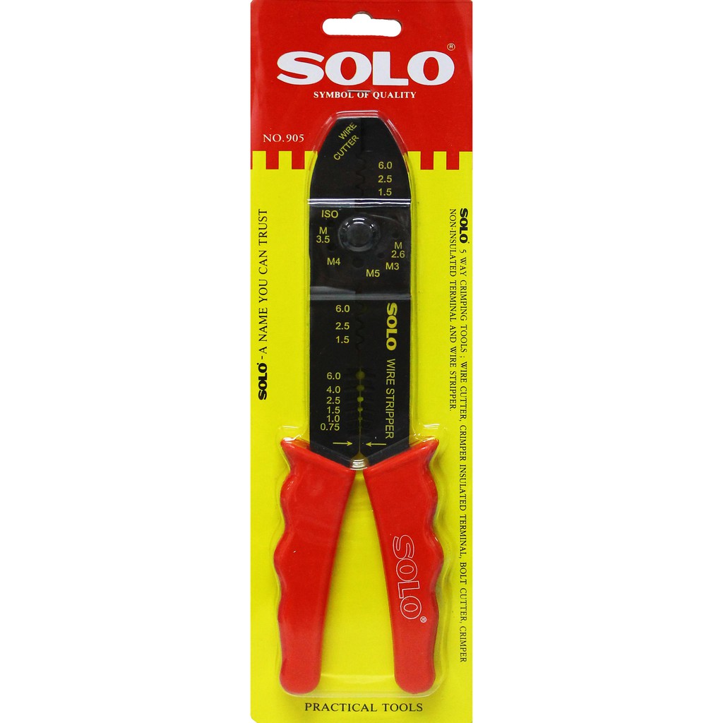 คีมย้ำสายไฟ/Solo/No.905/5ทาง