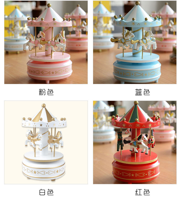 กล่องดนตรีม้าหมุนสำหรับมอบเป็นของขวัญวันเกิด ของขวัญวันรับปริญญา ของขวัญวันแต่งงาน