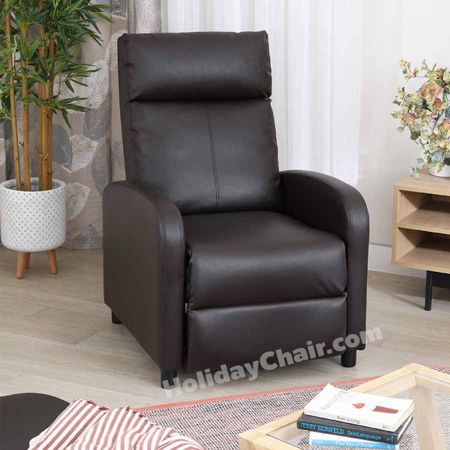 โซฟาหนังเทียม โซฟาหนัง เก้าอี้โซฟา เก้าอี้ปรับระดับ โซฟาเดี่ยว เก้าอี้ปรับเอนนอน เก้าอี้เอนนอน โซฟาพักผ่อน เก้าอี้เอนหลัง HC-052 (สีน้ำตาลเข้ม)