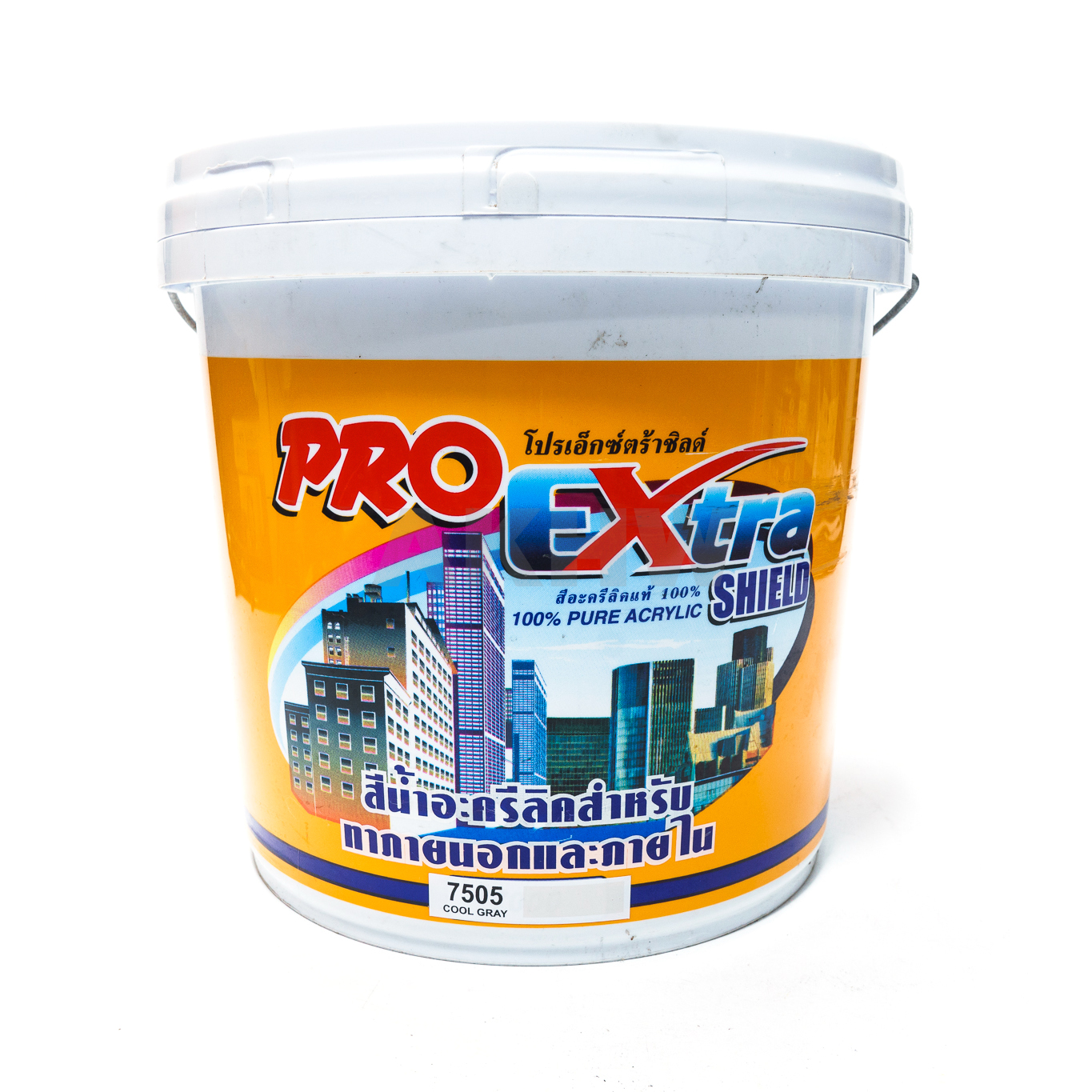 สีทาบ้าน โปรเอ็กซ์ตร้าชิลด์ สีน้ำอะครีลิคกึ่งเงาสำหรับทาภายนอกและภายใน