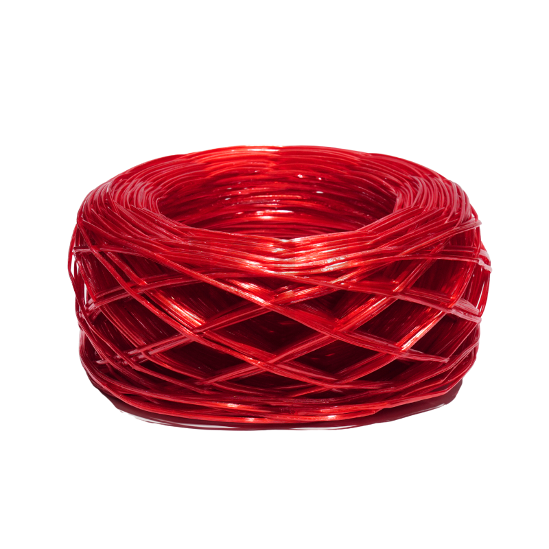 เชือกฟางเส้นลวด KingsMan สีแดง เส้นเล็ก เกลียวแน่น หนาเหนียว ทนทาน 200กรัม/ม้วน [ปลีก1ม้วน/ห่อ6ม้วน]